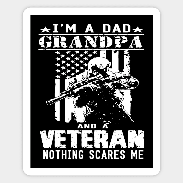 vintage I'm a dad, grandpa and a veteran nothing scares me..veteran grandpa gift Magnet by DODG99